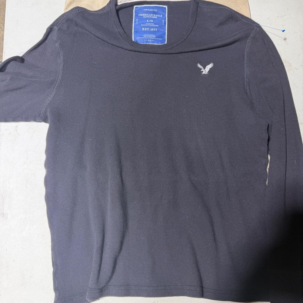 Y2K American Eagle Vintage Fit Waffle Knit Thermal